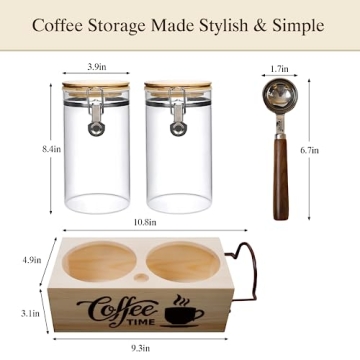 EQEY Glass Coffee Canister Set for Stylish Storage