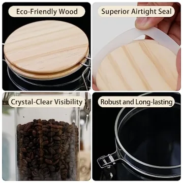 EQEY Glass Coffee Canister Set for Stylish Storage