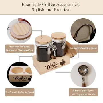 EQEY Glass Coffee Canister Set for Stylish Storage