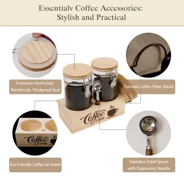 EQEY Glass Coffee Canister Set for Stylish Storage