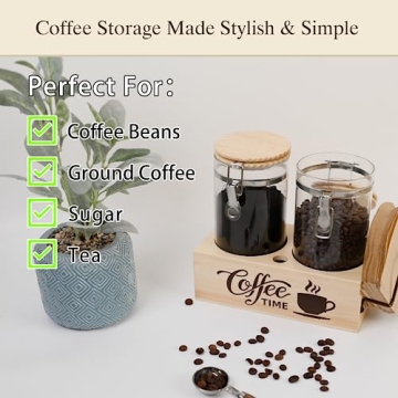 EQEY Glass Coffee Canister Set for Stylish Storage