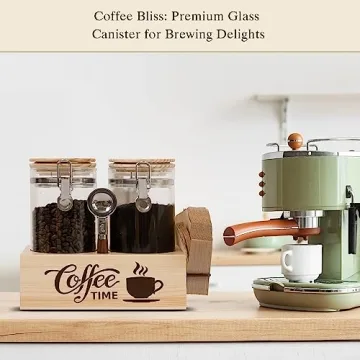 EQEY Glass Coffee Canister Set for Stylish Storage