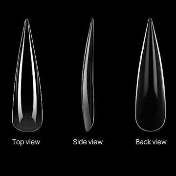 504 Pcs Xxl Stiletto Nail Tips For Acrylic Nails Long Clear False Nails Tips Half Cover Tapered Nail Extension Nail Art Home Diy Nail Salon 12 Sizes