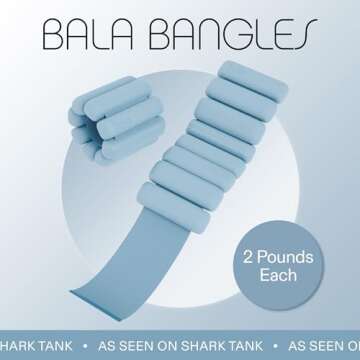 Bala Bangles Wrist & Ankle Weights for Women & Men (Sea) - 2 Pound Adjustable Silicone Weighted Brac...