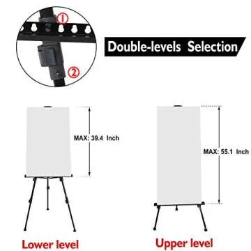 72" Folding Adjustable Easel Stand for Art Displays