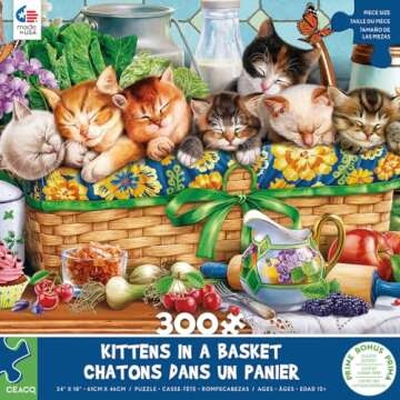 Ceaco - Kittens in a Basket - 300 Piece Jigsaw Puzzle