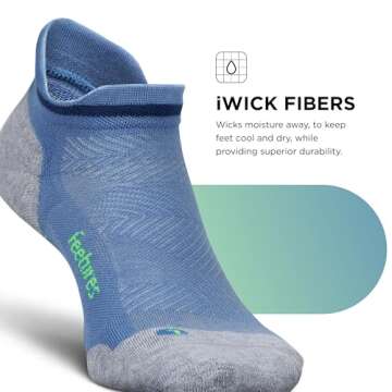 Feetures Elite Max Cushion No Show Tab Socks - Sports Comfort