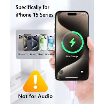 FQSH Lightning to USB C Male Adapter - Fast Charging & Data Sync, 27W, Pink