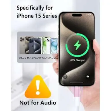 FQSH Lightning to USB C Male Adapter - Fast Charging & Data Sync, 27W, Pink