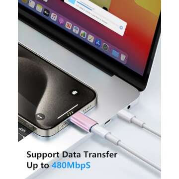 FQSH Lightning Female to USB-C Male Adapter for iPhone