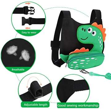 Accmor 3 in 1 Toddler Harness Leash - Cute Dinosaur Design