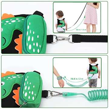 Accmor 3 in 1 Toddler Harness Leash - Cute Dinosaur Design