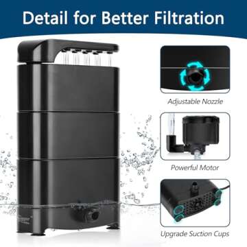 hygger 150GPH Turtle Filter for Clean Aquatic Habitats