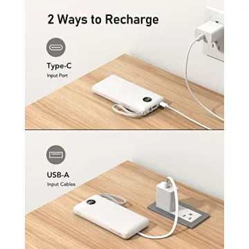 VEEKTOMX Portable Charger 10000mAh with Built-in Cables