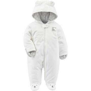 Carter's Baby Girls' Fleece Footed Pram Jumpsuit