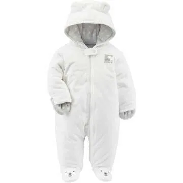 Carter's Baby Girls' Fleece Footed Pram Jumpsuit