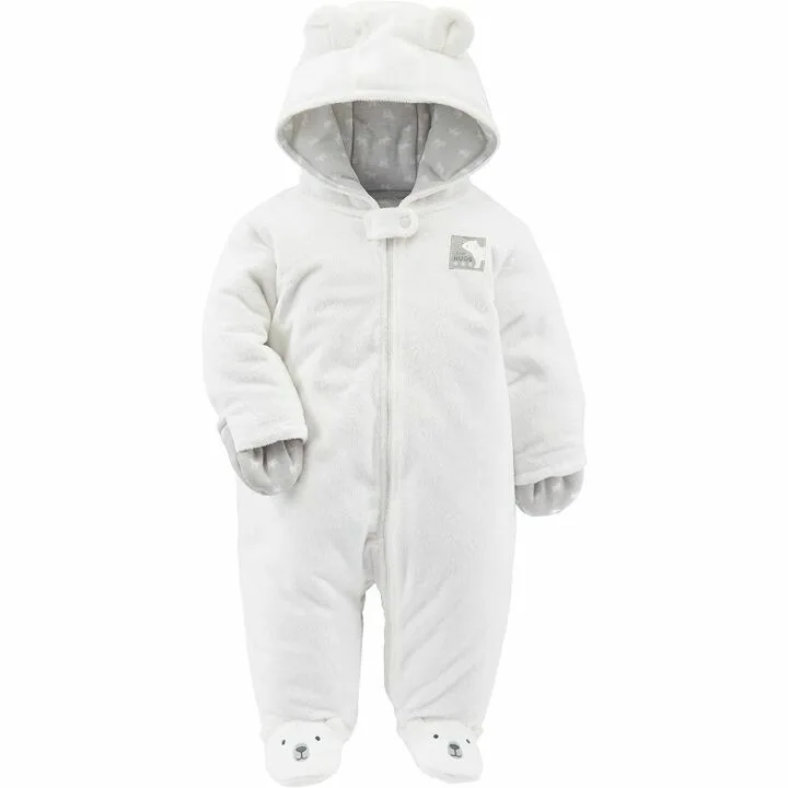 Carter's Baby Girls' Fleece Footed Pram Jumpsuit