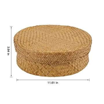 YIFANZHIBIAN Eco-Friendly Rattan Storage Basket with Lid