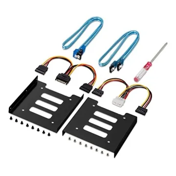 NC XQIN 2.5 Inch SSD to 3.5 Inch Internal Hard Drive Mounting Kit with SATA Data and Power Cables
