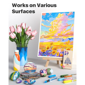 JusArt Acrylic Paint Markers Brush Tip Set of 30 Colors