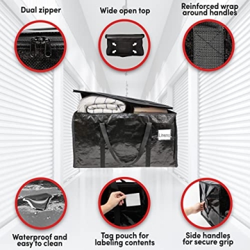 XL Waterproof Moving Bags 6-Pack Heavy Duty Storage