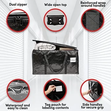 XL Waterproof Moving Bags 6-Pack Heavy Duty Storage