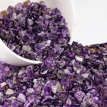 SUNYIK Amethyst Crushed Stones for Crafts and Decors