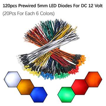 EDGELEC 120pcs Prewired 12V LED Lights Assorted Kit