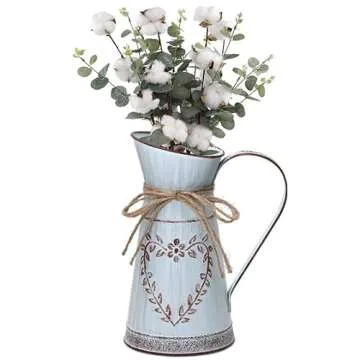 Yoillione Vintage Light Blue Jug Vase for Home Decor