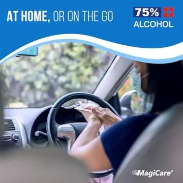 MagiCare 75% Alcohol Hand Sanitizing Wipes (4-80ct Packs) - Premium, Unscented Large Alcohol Wipes - Travel, Home, Classroom, Camping Alcohol Hand Wipes - 4 Soft Packs (320pcs)