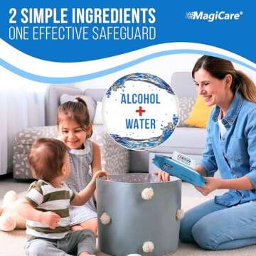MagiCare 75% Alcohol Hand Sanitizing Wipes (4-80ct Packs) - Premium, Unscented Large Alcohol Wipes - Travel, Home, Classroom, Camping Alcohol Hand Wipes - 4 Soft Packs (320pcs)