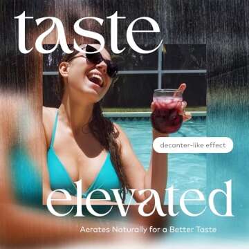 Dragon Glassware Stemless Wine Glasses - 16 oz Clear Short Wine Glasses Set of 2 with Finger Indentations - Aerates Naturally