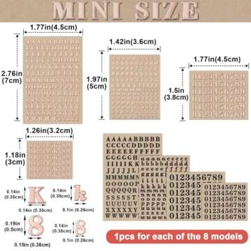 ANCIRS 8 Sheets Resin Mini Letter Stickers for Nail Art, Glittering Epoxy Alphabet Number Stickers, ...