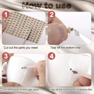 ANCIRS 8 Sheets Resin Mini Letter Stickers for Nail Art, Glittering Epoxy Alphabet Number Stickers, Self Adhesive Scrapbook Stickers for DIY Craft (Black, Rose Gold)