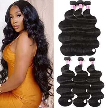 UNice Hair Icenu Series 8a Indian Body Wave Virgin Hair 3 Bundles, 100% Unprocessed Human Hair Exten...