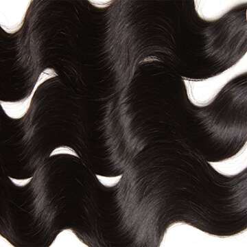 UNice Hair Icenu Series 8a Indian Body Wave Virgin Hair 3 Bundles, 100% Unprocessed Human Hair Extensions Weave Natural Color (16 18 20 inches)