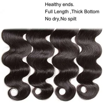 UNice Hair Icenu Series 8a Indian Body Wave Virgin Hair 3 Bundles, 100% Unprocessed Human Hair Extensions Weave Natural Color (16 18 20 inches)