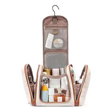 CLUCI Toiletry Bag Travel Organizer - Water-resistant Cosmetic Bag with Hanging Hook