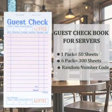 Officeva Guest Checks Note Pads - 300 Sheets for Servers