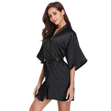 Vlazom Women's Satin Robe for Bridal Party - Elegant Style