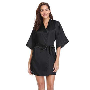 Vlazom Women's Satin Robe for Bridal Party - Elegant Style