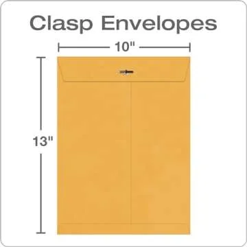 Columbian 10" x 13" Clasp Envelopes with Clasp Closure and Gummed Seal, 32 lb Kraft Paper, 100 per B...