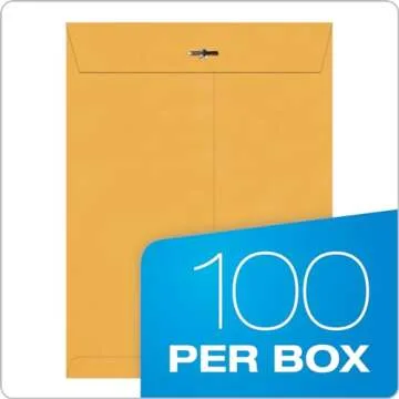 Columbian 10" x 13" Clasp Envelopes with Clasp Closure and Gummed Seal, 32 lb Kraft Paper, 100 per Box (COLO797)