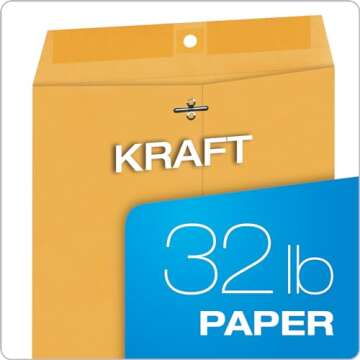 Columbian 10" x 13" Clasp Envelopes with Clasp Closure and Gummed Seal, 32 lb Kraft Paper, 100 per Box (COLO797)