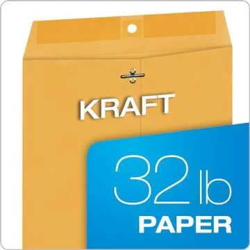 Columbian 10" x 13" Clasp Envelopes with Clasp Closure and Gummed Seal, 32 lb Kraft Paper, 100 per Box (COLO797)