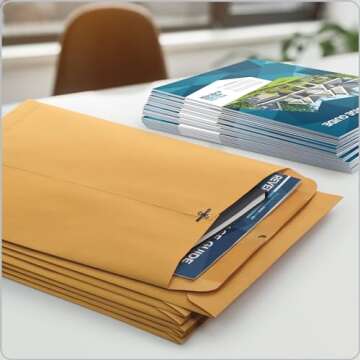 Columbian 10" x 13" Clasp Envelopes with Clasp Closure and Gummed Seal, 32 lb Kraft Paper, 100 per Box (COLO797)