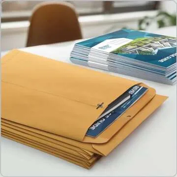 Columbian 10" x 13" Clasp Envelopes with Clasp Closure and Gummed Seal, 32 lb Kraft Paper, 100 per Box (COLO797)