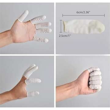 G2PLUS Disposable Latex Finger Cots Rubber, 140g(Approx 205PCS) Fingertips Protective Finger Art Lat...