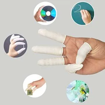 G2PLUS Disposable Latex Finger Cots Rubber, 140g(Approx 205PCS) Fingertips Protective Finger Art Latex Tissue Finger Cot (White)
