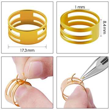 Jewelry Making Supplies - 1540Pcs Jewelry Findings Kit Extended Chain with Lobster Clasp Spring Clasp End Caps Jump Ring Ribbon Ends for Necklace DIY Making